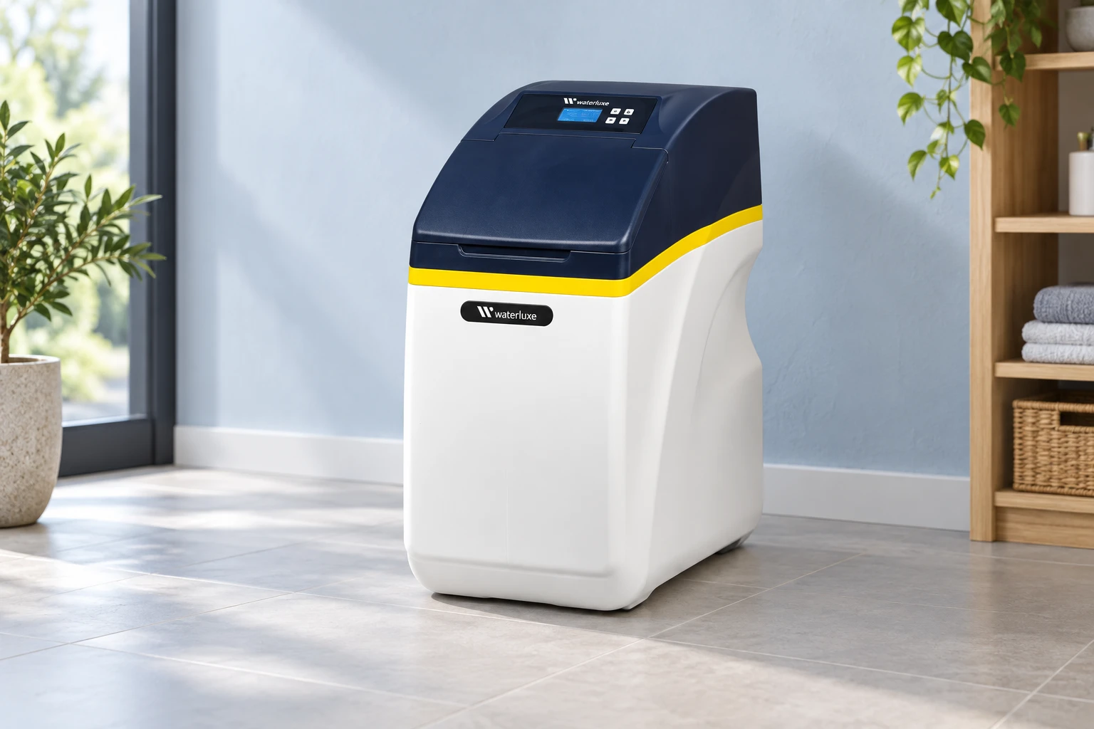 Waterluxe Combi 12 waterontharder in een lichte bijkeuken